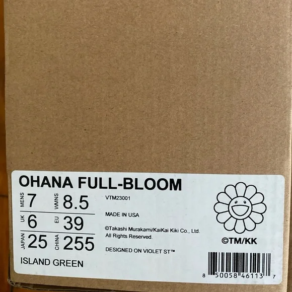 Takashi Murakami Ohana Full-Bloom Slide Size 7M, 8.5WMNS, UK 6/EU39, New in Box - Picture 5 of 10